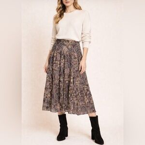CHAPS Cotton Midi Skirt